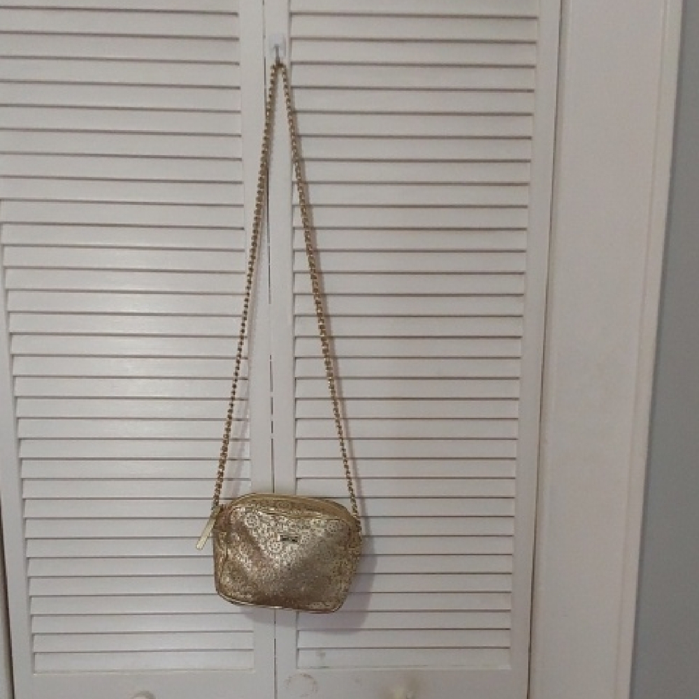 KATE SPADE NEW YORK LAURA LEE GARDEN GROVE GOLD SHOULDER BAG GUC